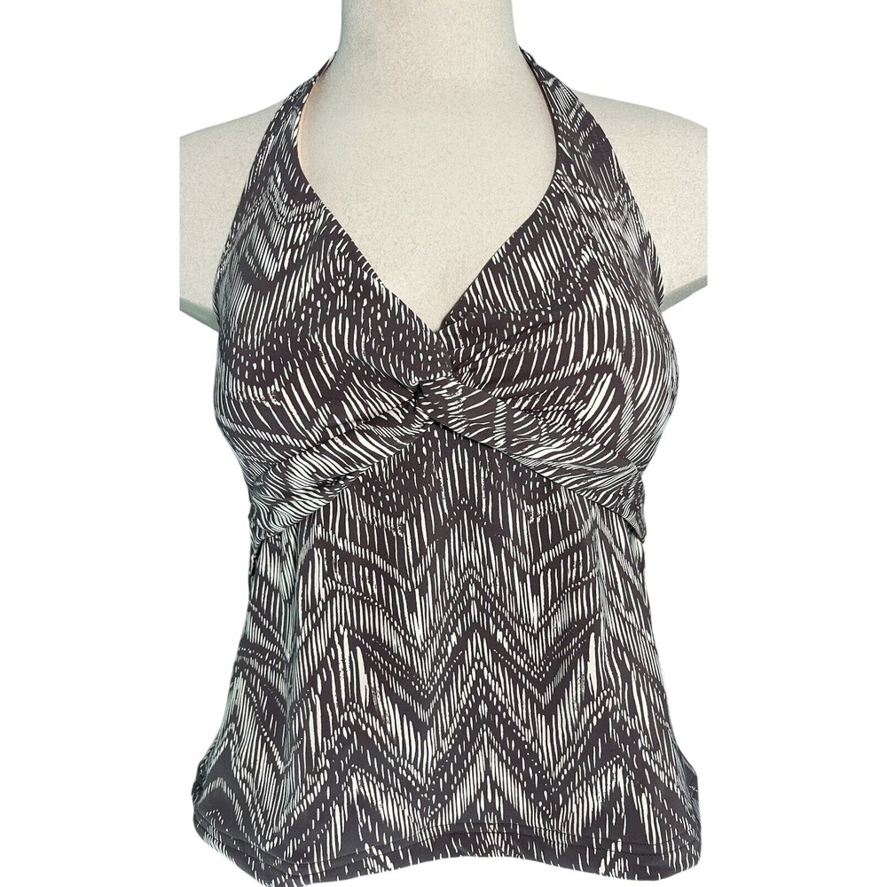 Women's Garnet Hill Tankini Halter Top Swim‎ Brown Beige Tan Size 6 NWOT